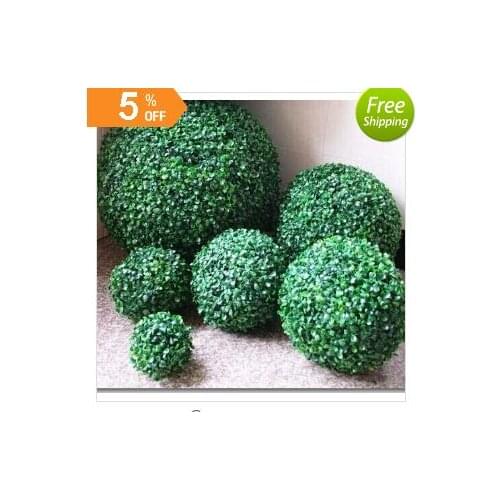 New Arrival Artificial Plastic Silk Fabric Green Flower Grass Plant Ball For Garden Home Decor Wedding Christmas Bar Party Decor