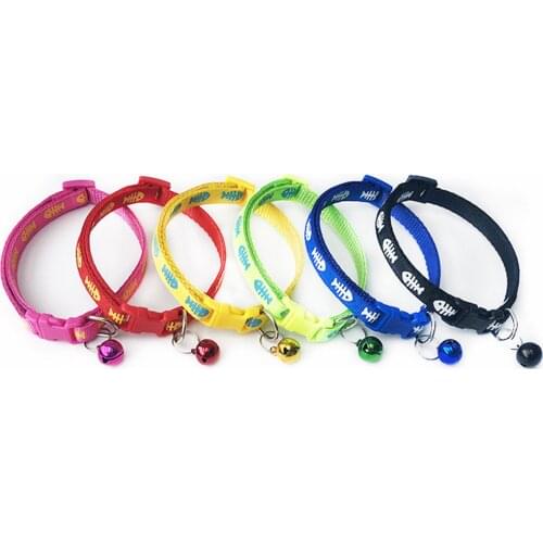 Pets Cat Collar Polyester Adjustable Dog Collars With Bell For Pets Necklace JewelryPet Supplies Accessories 19cm long, 1 Piece