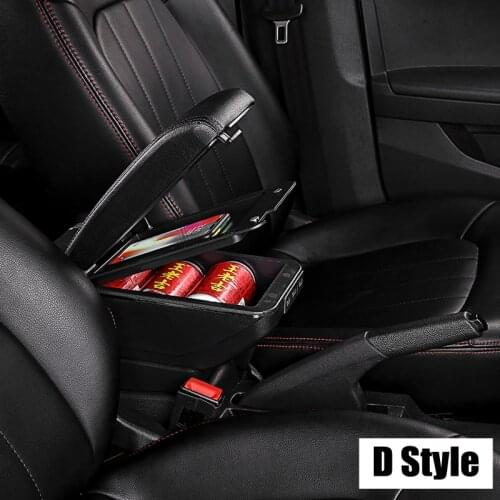 Armrest box For Seat Ibiza Dual Layer Rotatable Large Space Central Store Content Box With Cup holder Ashtray Retractable USB