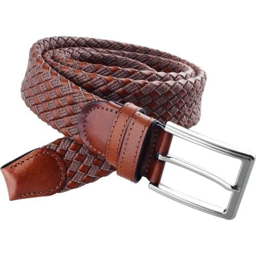 Hot Sale Braided Belt Leather Mens Jean Belt Woven Belt for Man 1.3" Wide Casual Mens Waistband