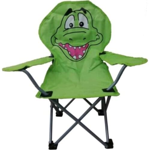 Portable Kids Campign Chair Crocodile Figured Folding Children Stool Green Color Cute for Boys and Girls