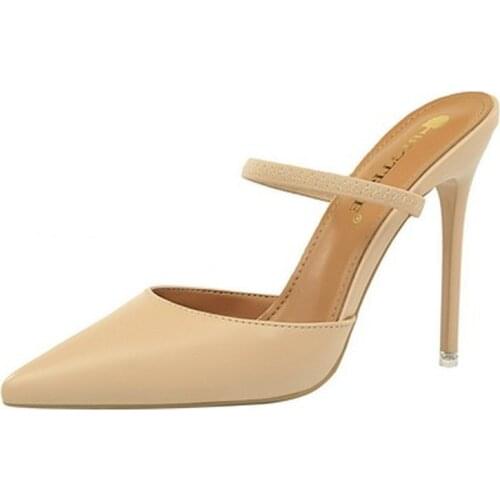 Women Shoes Pumps Pointed Toe Pointed Hollow Word band 10.5CM thin High Heels Boat Wedding Dress Office Party Shoes shoes women