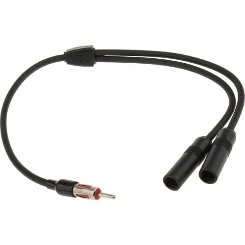 1 Feet 1 Male To 2 Female Y Splitter Extension Radio AM/FM Car Antenna Cable