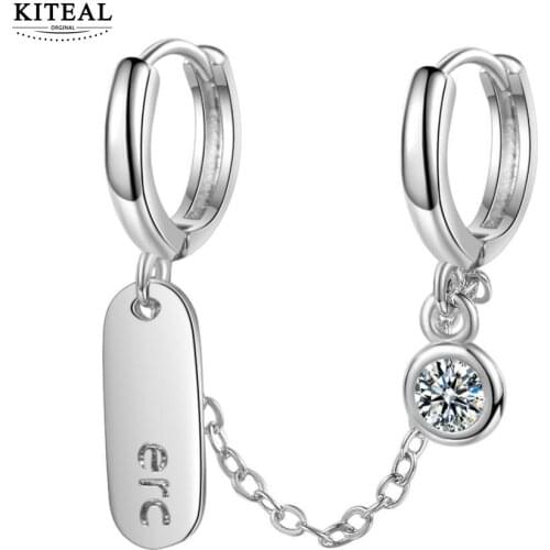 KITEAL Hot New silver color Perfume women clip earrings Niche Check women earing Top Quality Jewelry