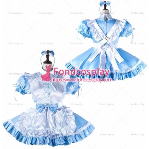 Sissy maid satin dress lockable Uniform cosplay costume Tailor-made[G2221]