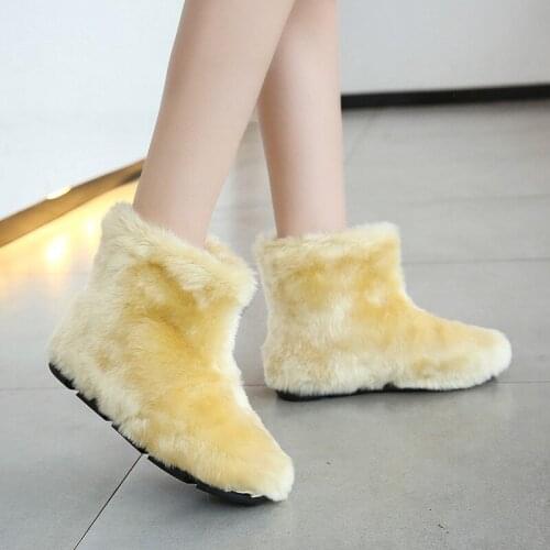 2019 Slip on Flat Cotton Shoes Winter Super Warm Snow Boots Women Woman Ankle Boots Female Cute Snow Boots U11-48