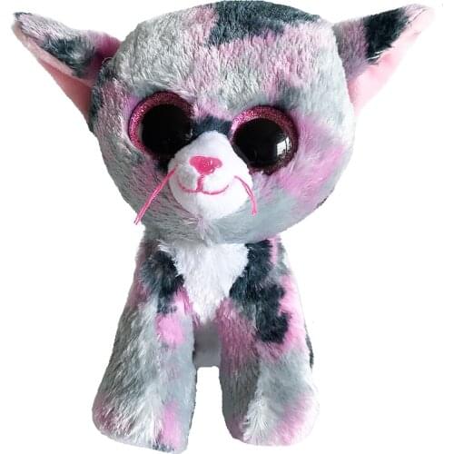15CM Ty Beanie Boos Big Eyes Stuffed Cute Camouflage Flower Cat Heart-Shaped Simulation Soothing Doll Decor Plush Toy Child Gift