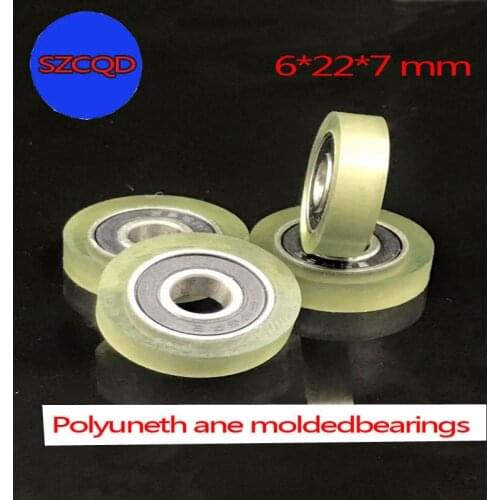 2PCS 6 * 18 * 7 mm, Poliuretano PU, Mancais 696, Rodas Revestidas de Borracha Para Resistência ao Desgaste, Mancais de Polia, Ro