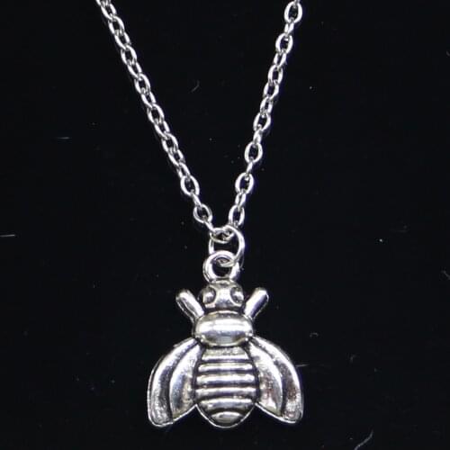 20pcs New Fashion Necklace 21x18mm bee Pendants Short Long Women Men Colar Gift Jewelry Choker