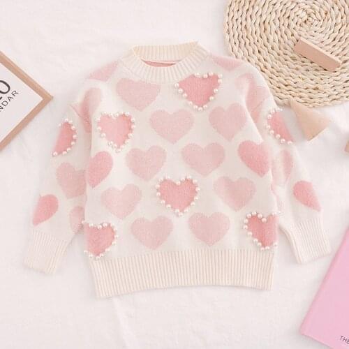 2020 Ins Fashion Girls Sweaters Autumn Winter O-neck Knit Sweaters Girls Clothing
