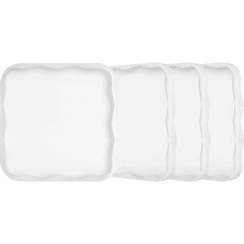 4 Pack Coaster Resin Molds,Diamond Edge Square Coaster Molds for Resin Casting, Epoxy Resin Silicone Tray Mold