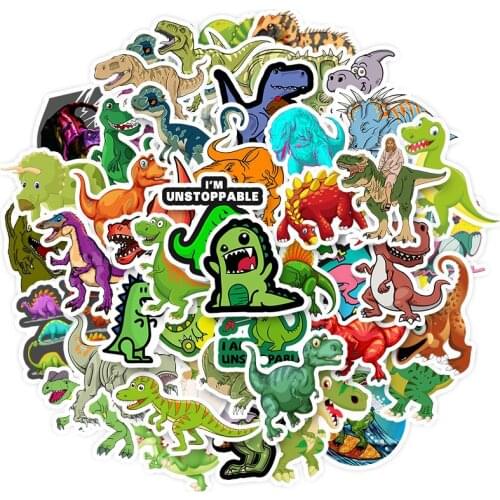 50PCS Dinosaur Anime Graffiti Stickers Cute Koala Laptop Skateboard Bike Helmet Luggage Motorcycle Waterproof Sticker Kids Toys
