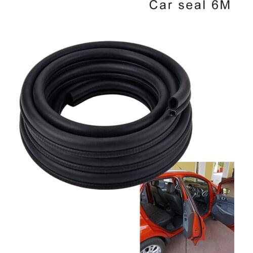 6m Car Door Seal Strip Car Door Rubber Seal Strip Trim Seal With Side Bulb Sound Insulation Sealing Auto Exterior Accessories