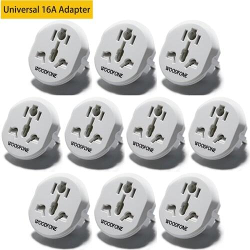 WOODFONE Hot Sale 16A EU Adapter US UK AU CN to EU Plug Adapter Europe Converter Home Travel Charger Power Socket Adapter