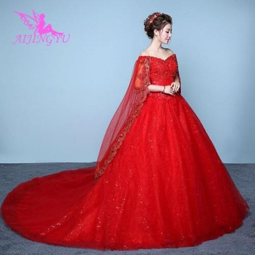 AIJINGYU dresses party long simple wedding belt bride dress WK346