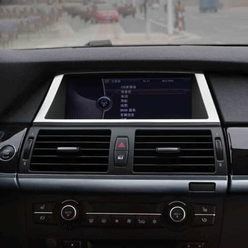 Interior Mouldings Car Navigation Screen Display Frame GPS Decoration Trim Strip Car Accessory for BMW X5 E70 X6 E71 Car styling