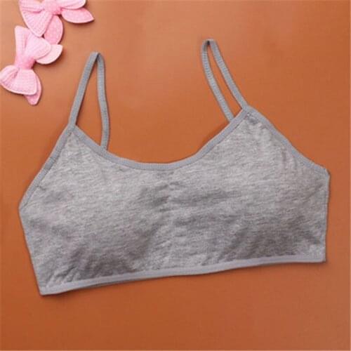 New Cotton Children Bra Young Teenagers Girl Student Confortable Thin Underwear Summer Narrow Shoulder Strap Bras F0086