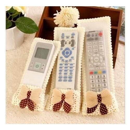 TV Air Conditioning Remote Control Case Cover Bowknot Lace Cover Greaseproof Anti-Dust Bowknot Mini Cover Bags