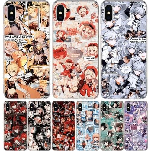 Genshin Impact Game Cover Phone Case For Iphone 12 11 Pro 7 6 X 8 6S Plus XS MAX + XR 5S SE 10 9 Art TPU Coque Capa Shell