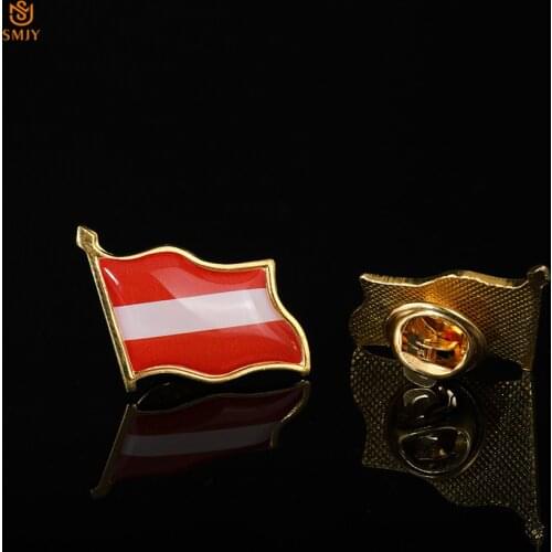 Austrian flag waving brooch pin enamel gold-plated lapel tie / hat jewelry badge pin Icon PIN-010