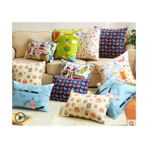 Cotton cartoon sofa hug pillowcase Living room pillowcase Bed cushion cover Chair office pillowcase custom