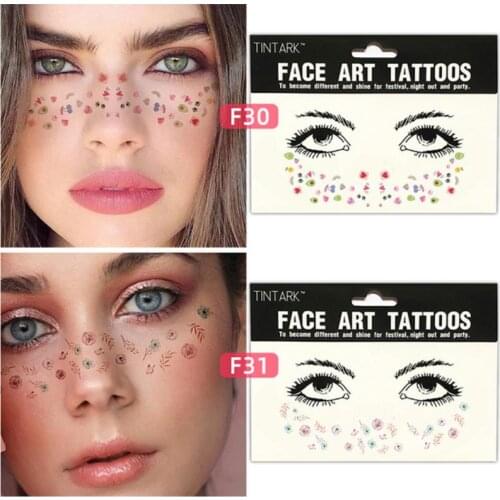 1pc Personality Face Tattoo Sticker Print Tattoo Sticker Beauty Color Freckle Face Fashion Fake Tattoo Waterproof Party Sticker