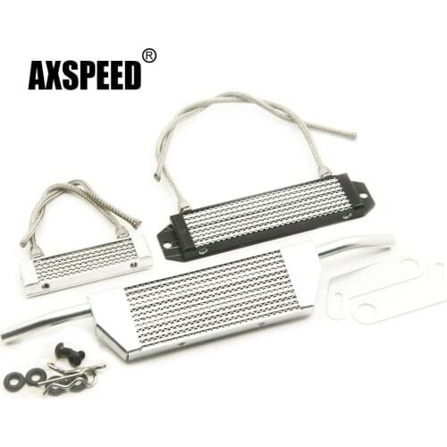 AXSPEED Racing Silver/Black Aluminum Alloy Intercooler for Sakura D4 AWD RWD 1/10 RC Drift Car Part