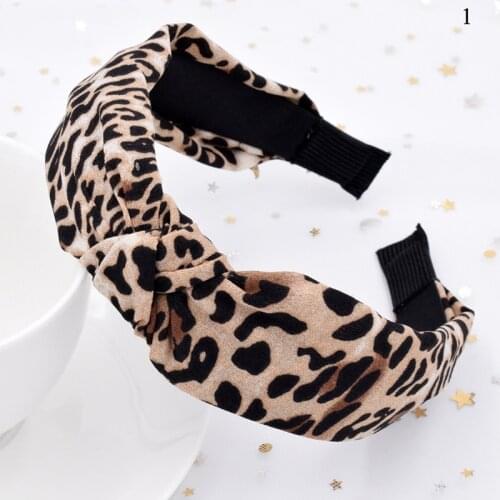 Ladies Leopard Head Bands Women knot Broadside Hair Hoop cotton Hairband Leopard Hair Accessories Girls make up FG097
