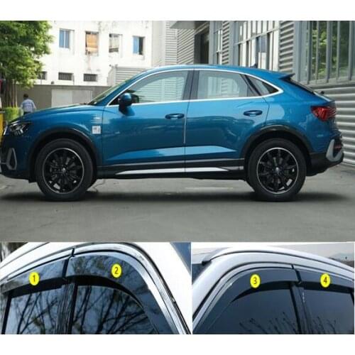 4pcs Plastic Exterior Visor Vent Shades Window Sun Rain Guard Deflector For Audi Q3 2019 2020 2021 YJD