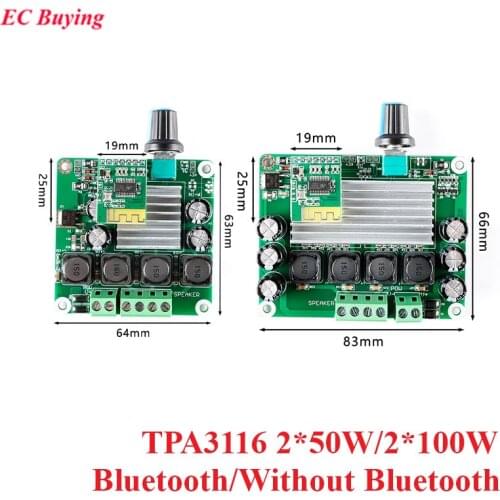 TPA3116 BLE 5.0 Digital Power Amplifier Board Module 2*50W 2*100W 50W+50W 100W+100W Stereo Class D Audio Speaker