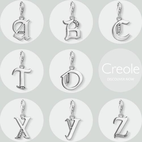 Alphabet Letters A B C D E F G H I J K L M N O P Q R S T U V W X Y Z Charm Pendant,2019 New Fashion Jewelry 925 Sterling Silver