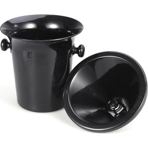 Bar Wine Tasting Spittoon Black Wine Spittoon Wine Dump Bucket Plastic Round Double Ears Ice Bucket Wine Tasting Accessories