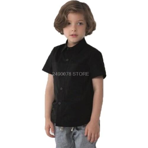 Teenage Boys Shirts School Shirt for Boys Turn Down Collar Shirt For Boys White Kids Teen Clothes 4 6 8 10 12 14 Year