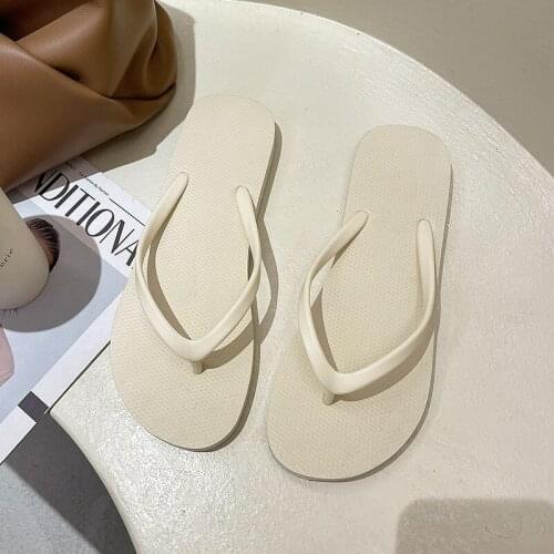 Sea Flip-Flop Solid Sandals Summer Soft Bathroom Slippers Pillow Slides Indoor Vacation Falt with Outdoor Beach Footwear Women