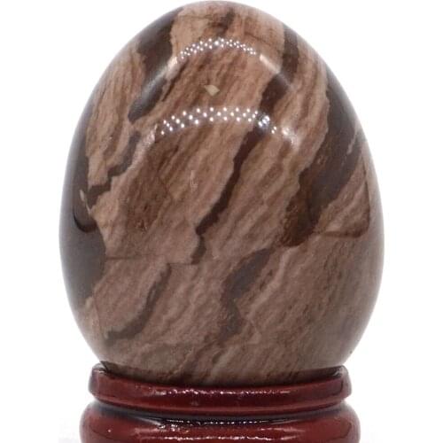 Chocolate Jasper Sphere Egg Healing Reiki Crafts Massage Finger Exercise Feifanstyle natural stone minerals 34x44MM