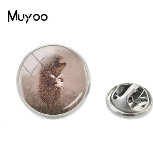 Vintage Hedgehog in the Fog Lapel Pins Stainless Steel Plated Collar Pin Handmade Hedgehog in the Fog Jewelry Clothing Accessory