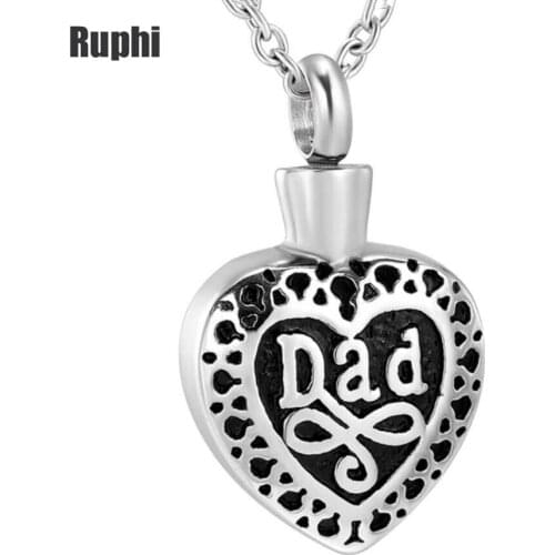 Open Heart Dad Steel Perfume bottle Cinerary casket relatives pets casket souvenir pendant jewelry