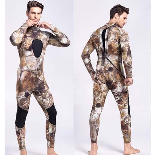 3mm Super Elastic Neoprene Camouflage Wetsuit Men One Piece Diving Suit for Mens Long Piece Conjoined Cold Warm Diving Suit