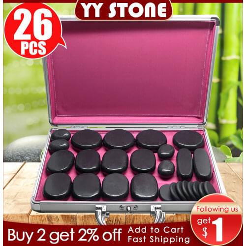 Tontin Hot Stone Massage Set Heater Box Relieve Stress Back Pain Health Care Lava Basalt round massage tool Stones for Health