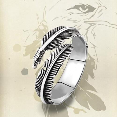 Uini-Tail Hot New 925 Sterling Silver European And Tree Leaf American Retro Fashion Tide Flow Open Ring M6072