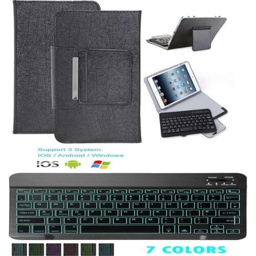 Universal 10 Inch Case for For VOYO Q101 4G / I8 10.1 inch Bluetooth Keyboard Tablet 7colors Backlit Light Keyboard Cover + Pen
