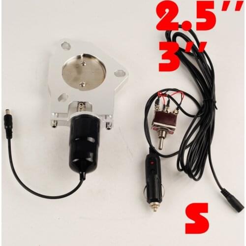 Universal Exhaust Billet Electric Exhaust Butterfly Valve for 2.5/3 Inch Exhaust Cutout System with Switch Button