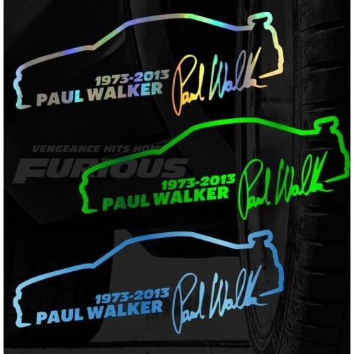 Car Sticker Vinyl 13*5cm Paul Walker Fast And Furious Fashion Reflective Sticker On Car Funny 3D Stickers Decals Car Styling