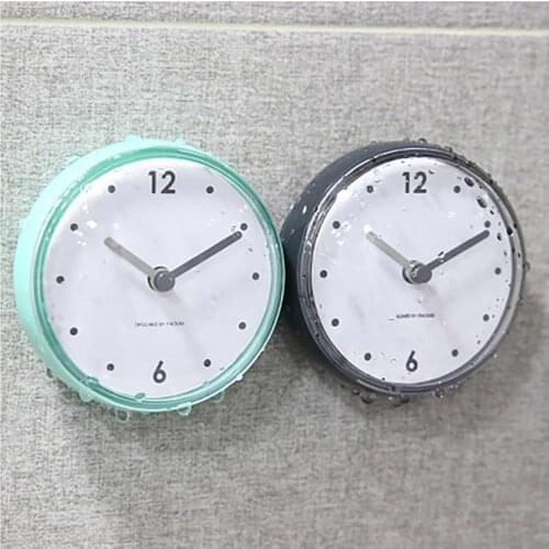 Bathroom Waterproof Kitchen Clock SuctionCup Wall Clock Shower Timer Decor For Tiny Toilet Smooth Surfaces Surfaces Mirror Glass