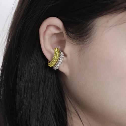 Jewelry Personality Geometric C-shaped Micro Earrings Earrings Women Temperament Color Circle Full earrings