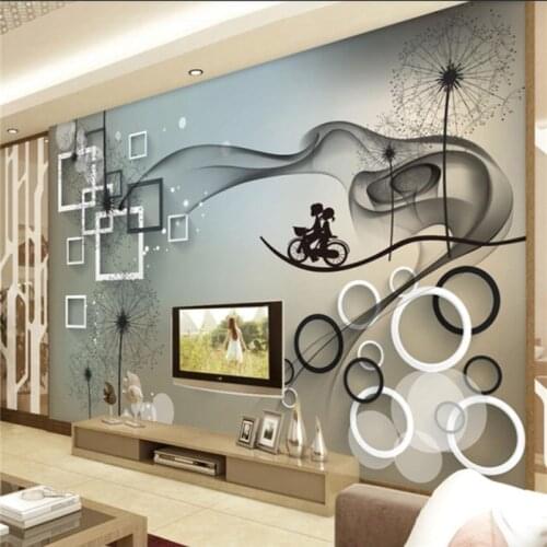 CJSIR Custom Dream Dandelion Wall Papers Home Decor Mural Wallpapers for Living Room Decoration Bathroom Decoration Decor