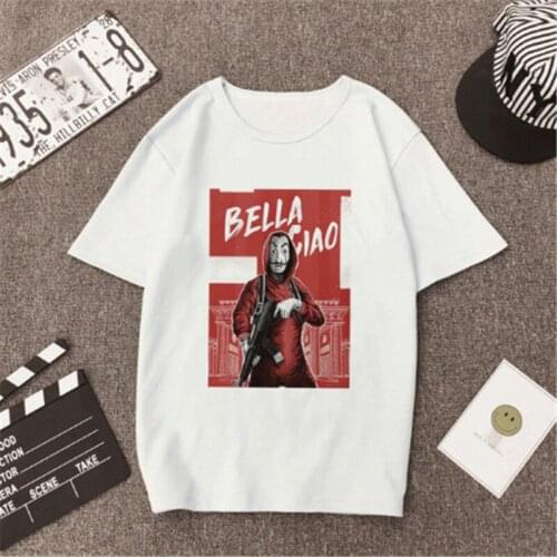 LINNA Womens T-shirt La Casa de Papel money T-shirt female T-shirt ulzzang top 90s clothing T-shirt new summer