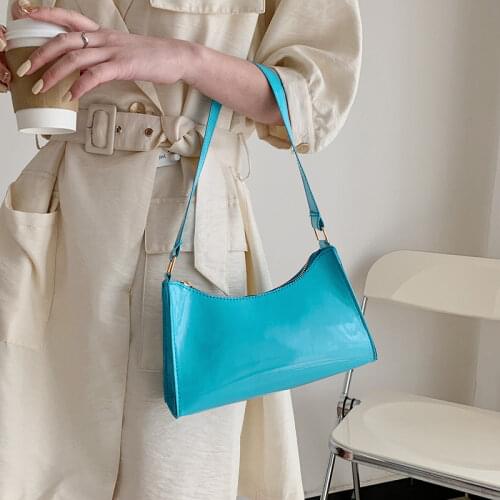 Smooth PU Leather Ladies Simple Underarm Bag New Fashion Women Small Square Shoulder Bags Female Evening Clutch Purse Handbags