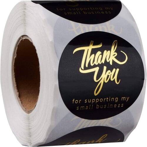 1.5 inch Thank You Stickers 500pcs Gold Foil Label Sticker for Small Business Boutiques, Envelope & Gifts Bags,Online Sellers