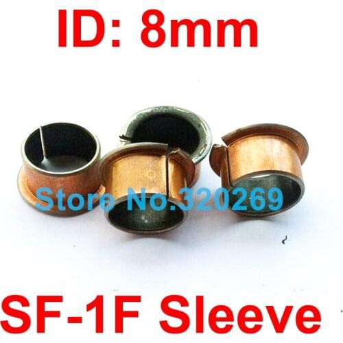 10PCS SF-1F 08055 08075 Dia 8MM Flange Self Lubricating Composite Bearing Bushing Sleeve Oil Free Sliding